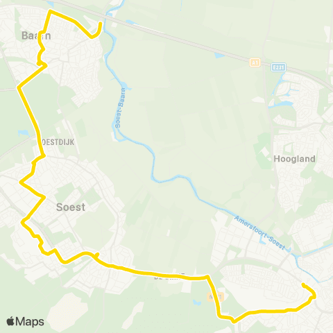 U-OV Nachtlijn Baarn - Amersfoort map