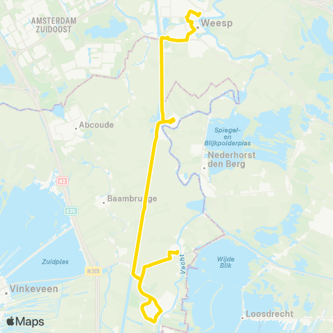 U-OV Weesp - Vreeland map