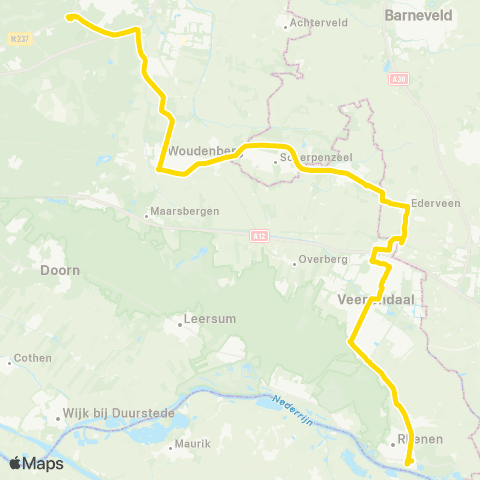 U-OV Rhenen - Amersfoort map