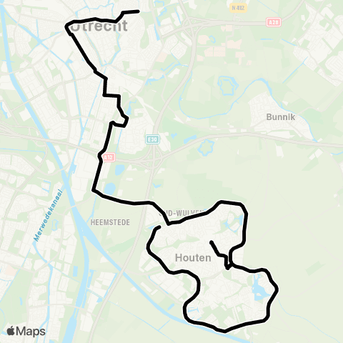 U-OV Utrecht - Houten map
