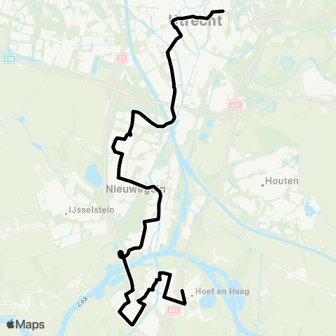 U-OV Utrecht - Nieuwegein - Vianen map