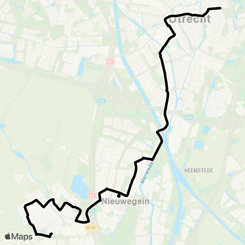 U-OV Utrecht - Nieuwegein - IJsselstein map