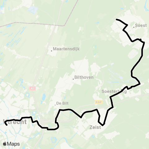 U-OV Utrecht - Zeist - Soest map