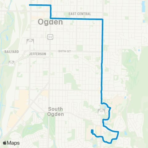 UTA Ogden Express (OGX) map