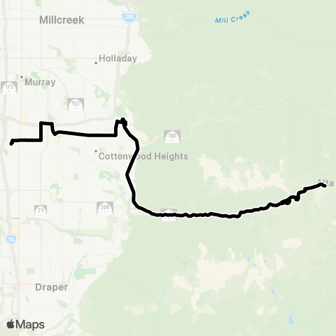 UTA Canyon Service 1 map