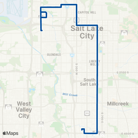 UTA 500 East map