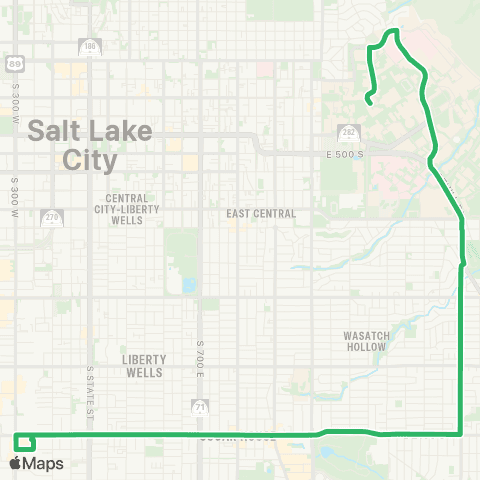UTA 2100 South / 2100 East map