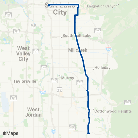 UTA Highland Drive / 1100 East map