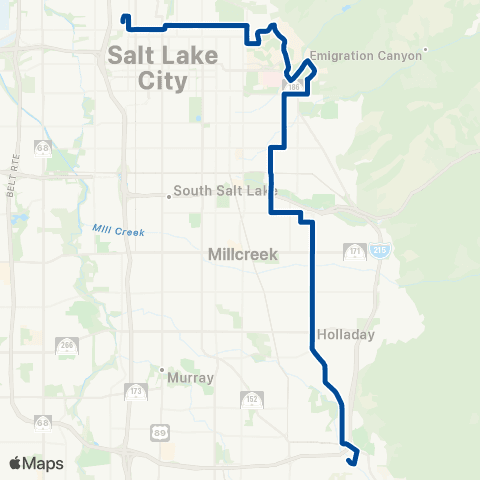 UTA 2300 East / Holladay Blvd map