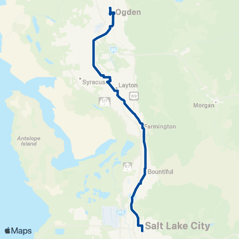 UTA Ogden - Salt Lake Intercity map
