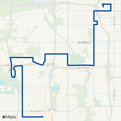 UTA 900 W Shuttle map