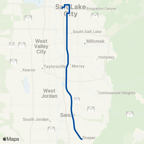 UTA 701 Blue Line map