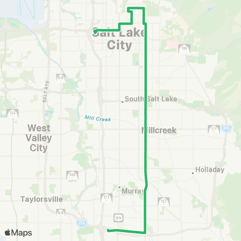 UTA 900 East / 9th Ave map