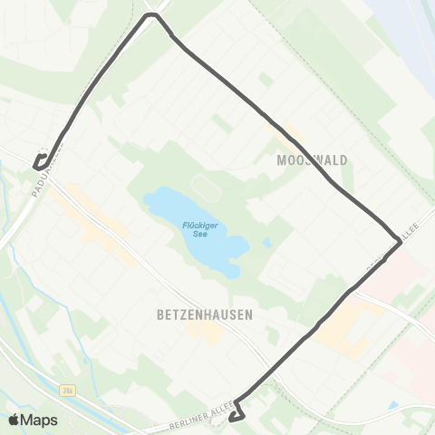 VAG Bissierstraße - Elsässer Straße - Paduaallee map