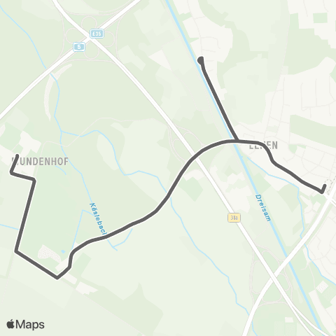 VAG Paduaallee - Lehen-Ziegelei - Mundenhof map