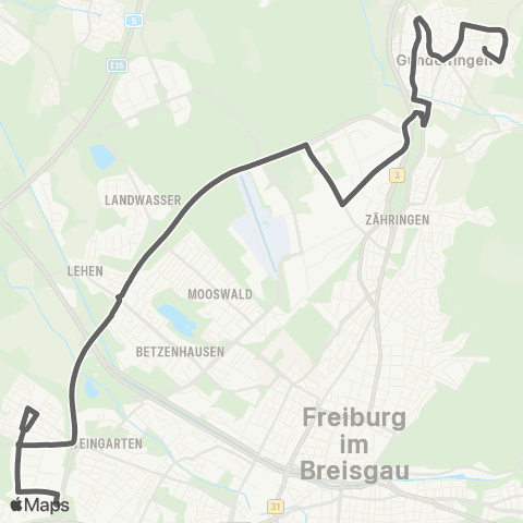 VAG Haid - Rieselfeld - Paduaallee - Industriegebiet Nord - Gundelfingen map