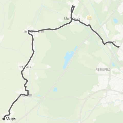 VAG Munzingen - Tiengen - Opfingen - Waltershofen - Paduaallee map