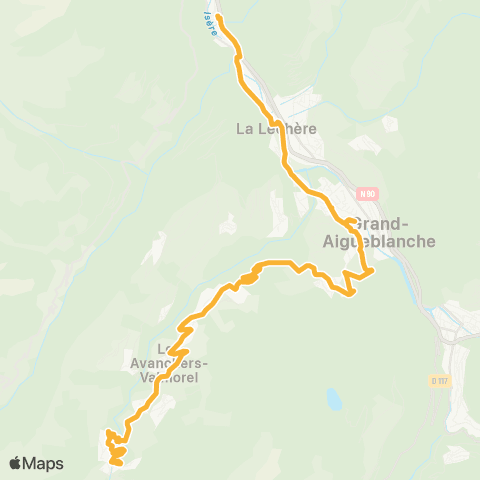 Navettes station Valmorel Vallée’Bus - Liaison Valmorel - la Léchère map