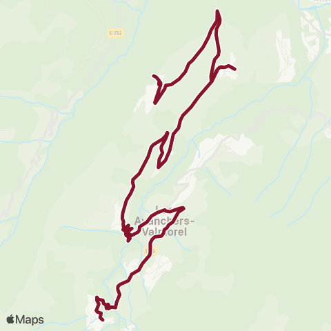 Navettes station Valmorel La Ligne des Cimes - Liaison Valmorel - Doucy Station map