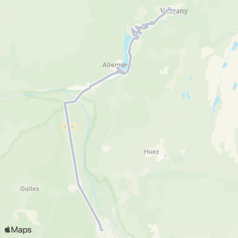 Navette de Vaujany Navette Vaujany Hiver map