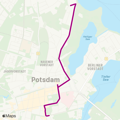 Verkehrsbetrieb Potsdam Platz Der Einheit ↔︎ Höhenstr. map