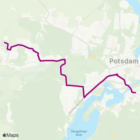Verkehrsbetrieb Potsdam 🅢 Potsdam Hbf ↔︎ Science Park West map