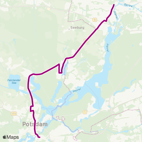 Verkehrsbetrieb Potsdam Rote Kaserne ↔︎ 🅢+🅤 Rathaus Spandau (Berlin) map