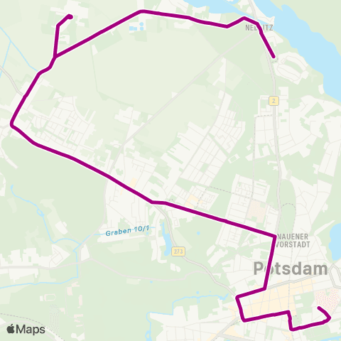 Verkehrsbetrieb Potsdam Klinikum ↔︎ Campus Jungfernsee map