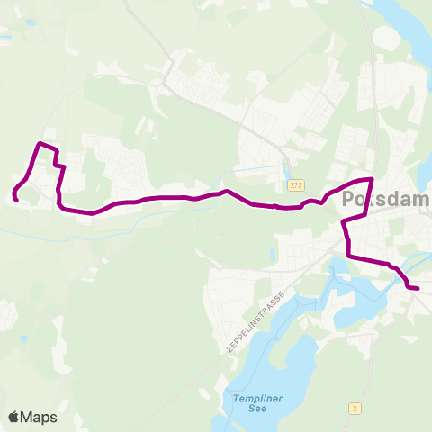 Verkehrsbetrieb Potsdam 🅢 Potsdam Hbf ↔︎ Alt-Golm map