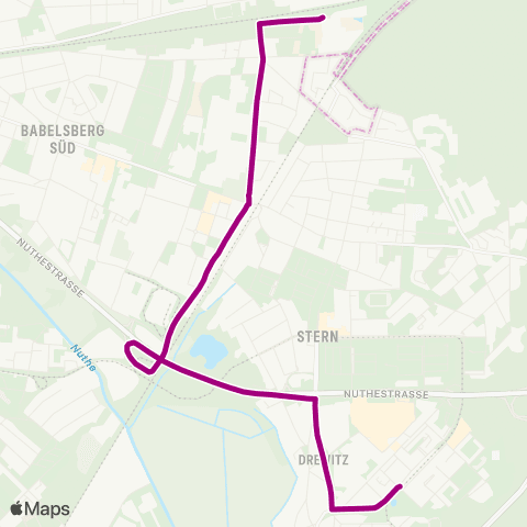Verkehrsbetrieb Potsdam Robert-Baberske-Str. ↔︎ 🅢 Griebnitzsee Bhf map