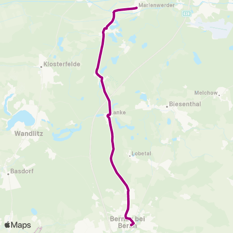 Barnimer Busgesellschaft Marienwerder ↔︎ 🅢 Bernau Bf map
