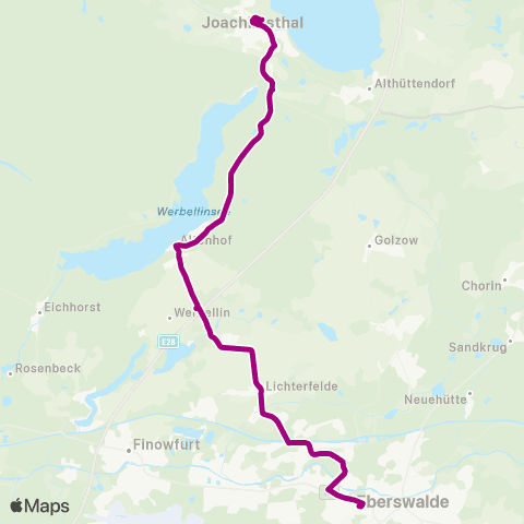 Barnimer Busgesellschaft Seezeit Werbellinsee ↔︎ Busbahnhof map