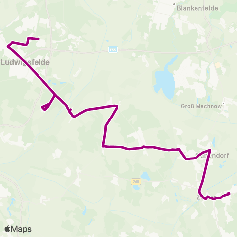 Verkehrsgesellschaft Teltow-Fläming Straße Der Befreiung ↔︎ Birkengrund Bhf map