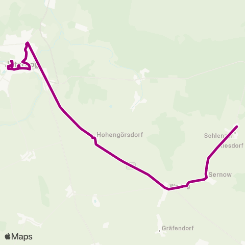 Verkehrsgesellschaft Teltow-Fläming Ort ↔︎ Busbahnhof map