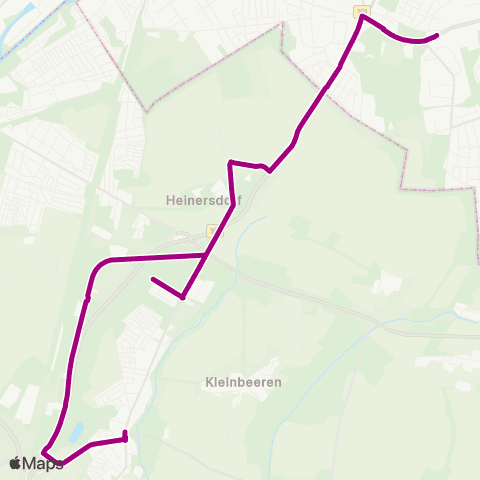 Verkehrsgesellschaft Teltow-Fläming 🅢 Buckower Chaussee (Berlin) ↔︎ Heidering map