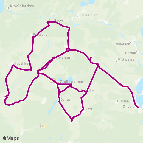 Regionale Verkehrsgesellschaft Dahme-Spreewald Schule ↔︎ Wiese map