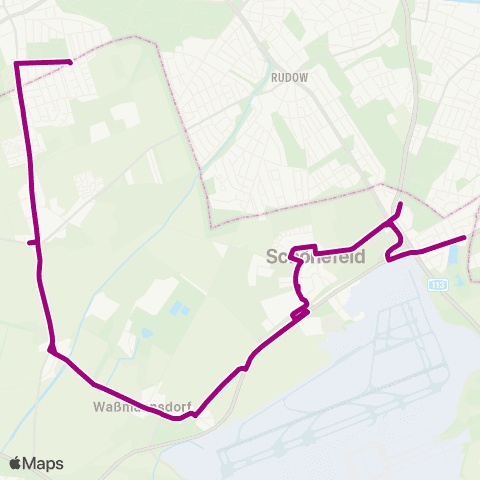 Regionale Verkehrsgesellschaft Dahme-Spreewald Klärwerk ↔︎ Seeweg map