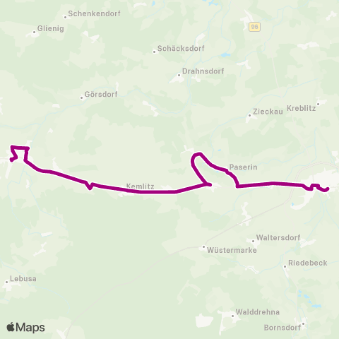 Regionale Verkehrsgesellschaft Dahme-Spreewald O.-Zacke-Platz ↔︎ Busbahnhof map