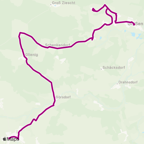 Regionale Verkehrsgesellschaft Dahme-Spreewald O.-Zacke-Platz ↔︎ Markt map