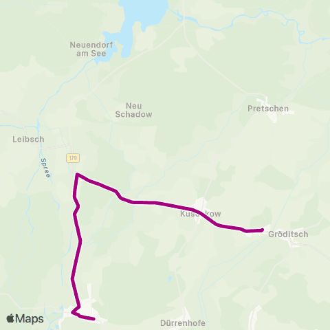 Regionale Verkehrsgesellschaft Dahme-Spreewald Amtsverwaltung ↔︎ Bergstr. map