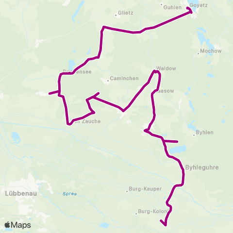 Regionale Verkehrsgesellschaft Dahme-Spreewald Bleske ↔︎ Schule map