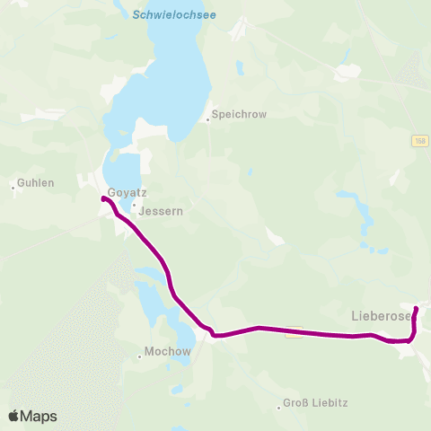 Regionale Verkehrsgesellschaft Dahme-Spreewald Markt ↔︎ Schule map