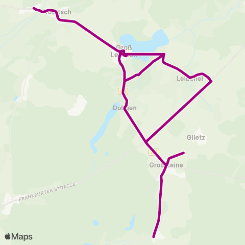 Regionale Verkehrsgesellschaft Dahme-Spreewald Schule ↔︎ Gasthof B 87 map