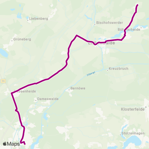 Oberhavel Verkehrsgesellschaft Wendestelle ↔︎ 🅢 Oranienburg Bhf map