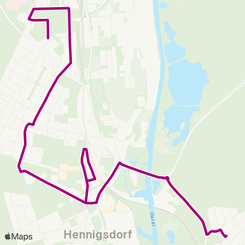 Oberhavel Verkehrsgesellschaft Stolpe Süd ↔︎ 🅢 Hennigsdorf Bhf map