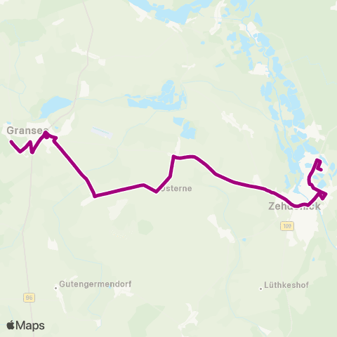 Oberhavel Verkehrsgesellschaft Libellenweg ↔︎ Grüner Weg map