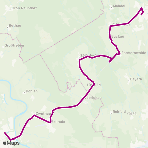 Verkehrsmanagement Elbe-Elster Pep Einkaufszentrum ↔︎ Busbahnhof map