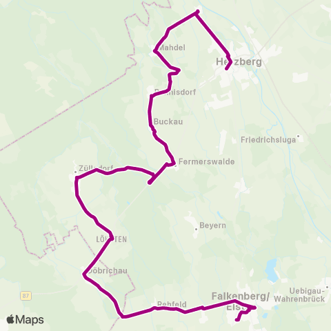 Verkehrsmanagement Elbe-Elster Falkenberg ↔︎ Lugstr. map