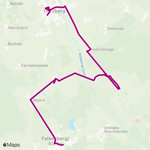 Verkehrsmanagement Elbe-Elster Falkenberg ↔︎ Busbahnhof map
