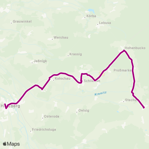 Verkehrsmanagement Elbe-Elster Schule ↔︎ Busbahnhof map
